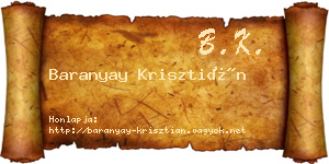 Baranyay Krisztián névjegykártya