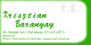 krisztian baranyay business card